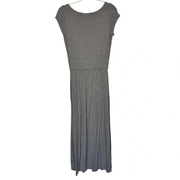 Gap Women's S Heather Gray Boat Neck Drawstring Waist Casual Maxi Dress size S - Picture 6 of 11
